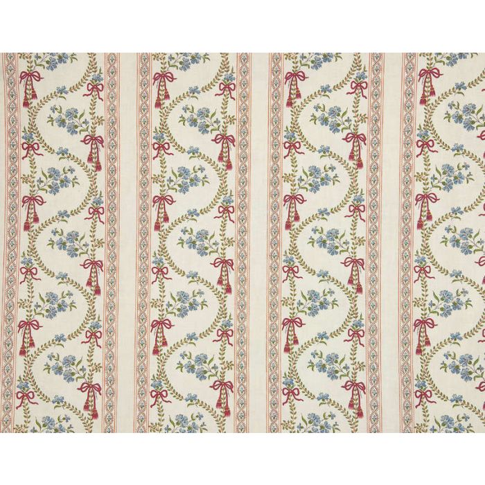 Braquenie - Les Bleuets - Rayure 6 Chemins - B063C001 Creme