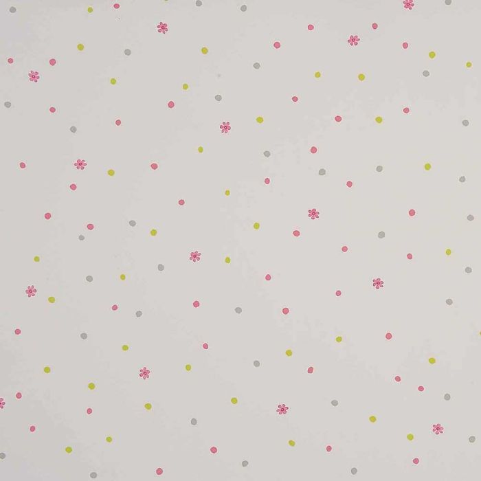 Camengo - Confettis fleurs - 9830123 Gris Rose Vert