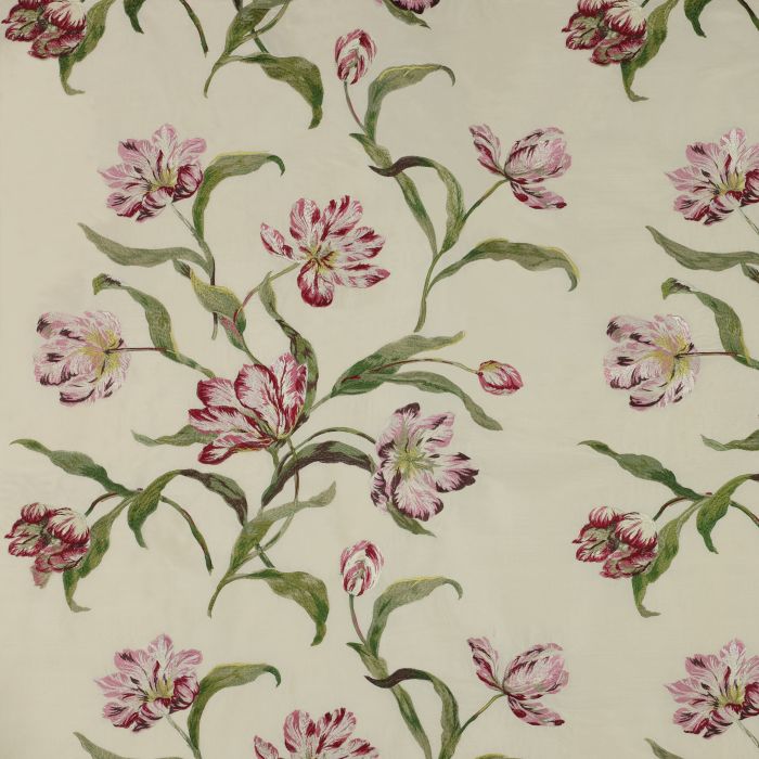 Colefax and Fowler - Delft Tulips Silk - Pink/Green - F3411/02