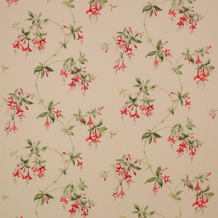 Colefax and Fowler - Octavia Linen - Tomato/Green - F4305/01