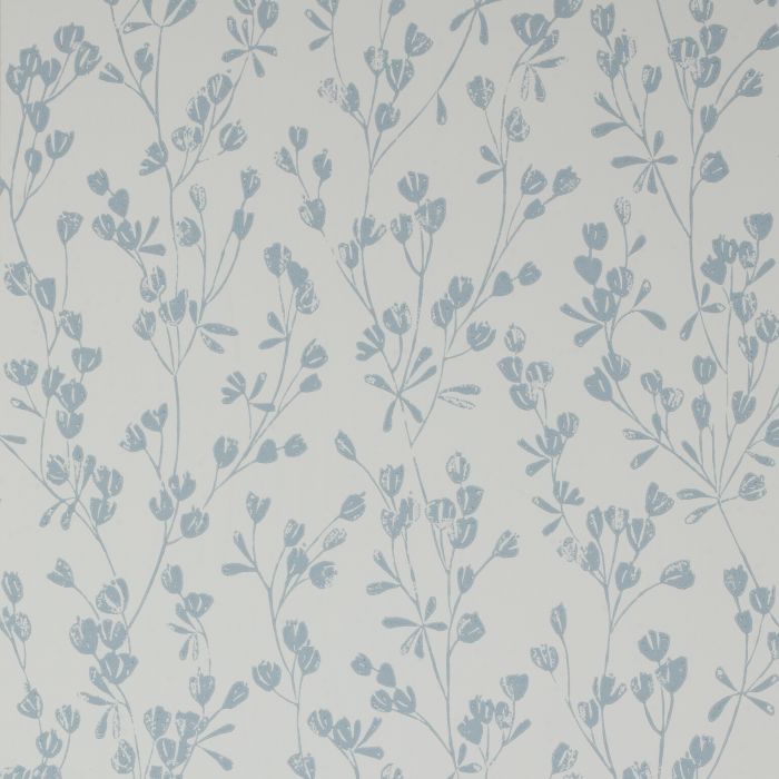 Jane Churchill - Rowan Wallpaper - Ines Wallpaper - J178W-04 Cream/Blue