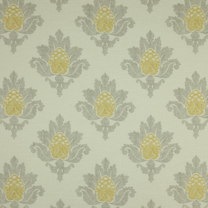 Jane Churchill - Bruton Damask - J588F-03 Yellow/Grey