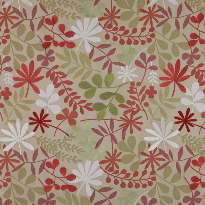 Jane Churchill - Calder Silk - J605F-02 Coral/Green