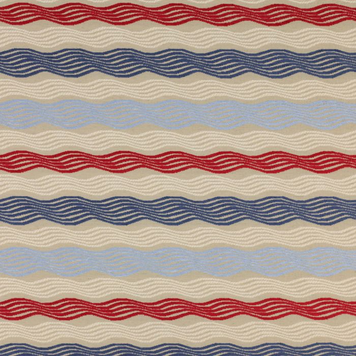 Jane Churchill - Furrow Stripe - J707F-01 Blue/Red