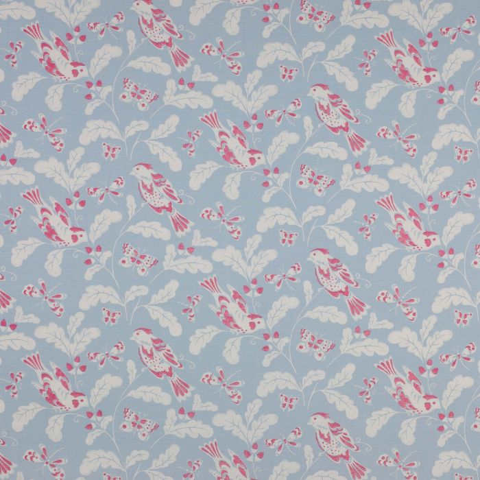 Jane Churchill - Songbird - J709F-04 Aqua/Pink