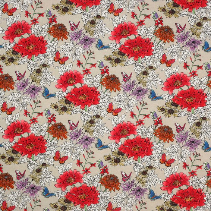 Jane Churchill - Tamarinda - J853F-01 Beige/Red