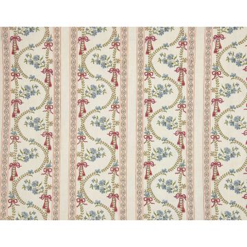 Braquenie - Les Bleuets - Rayure 6 Chemins - B063C001 Creme