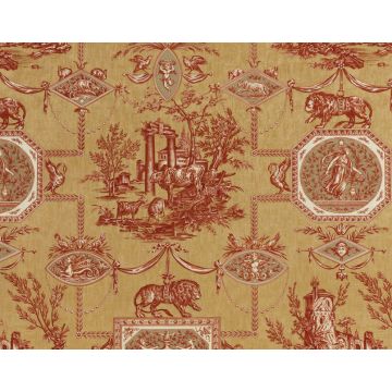 Braquenie - Les Muses Et Le Lion - Toile De Jouy - B1826003 Sanguine Cannelle
