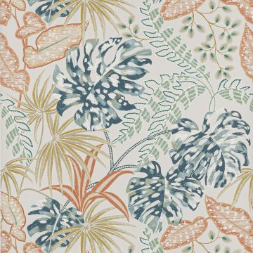 Jane Churchill - Rousseau - Atmosphere VI Wallpapers - Rousseau Wallpaper - J184W-04 Indigo/Copper