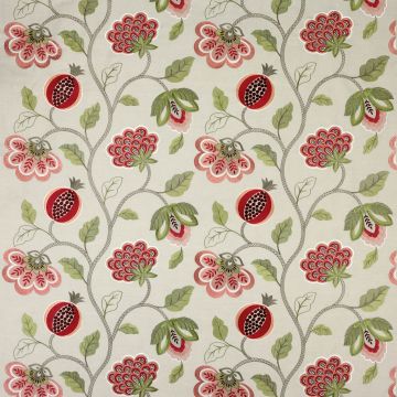 Jane Churchill - Paradise Garden - J719F-02 Red/Linen