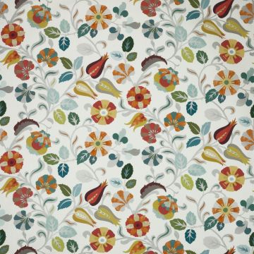 Jane Churchill - Mardi Gras - J777F-02 Tomato/Aqua