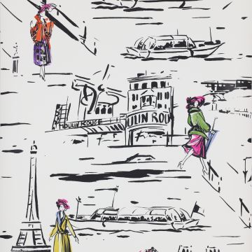 Manuel Canovas - Wallpaper Vol 6 - La Parisienne 3083-01 Noir/Blanc